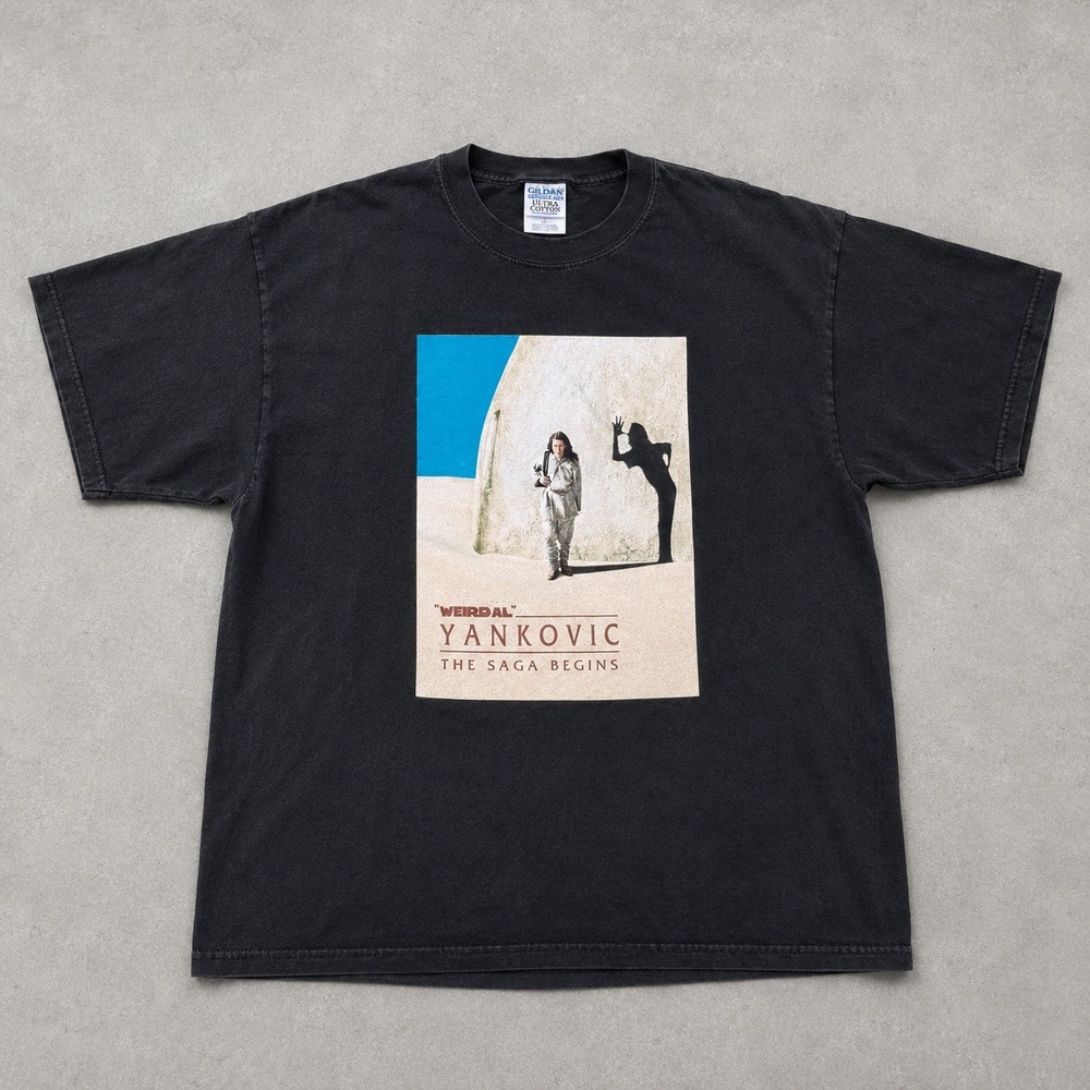 Vintage Weird Al Yankovic The Saga Begins Star Wars Galactic Tour Shirt XL Black